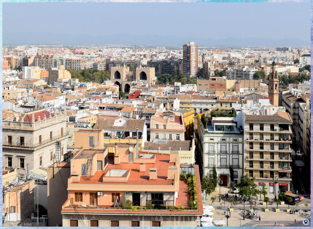 Vista dal Micalet: la Porta de Serrans, Valencia